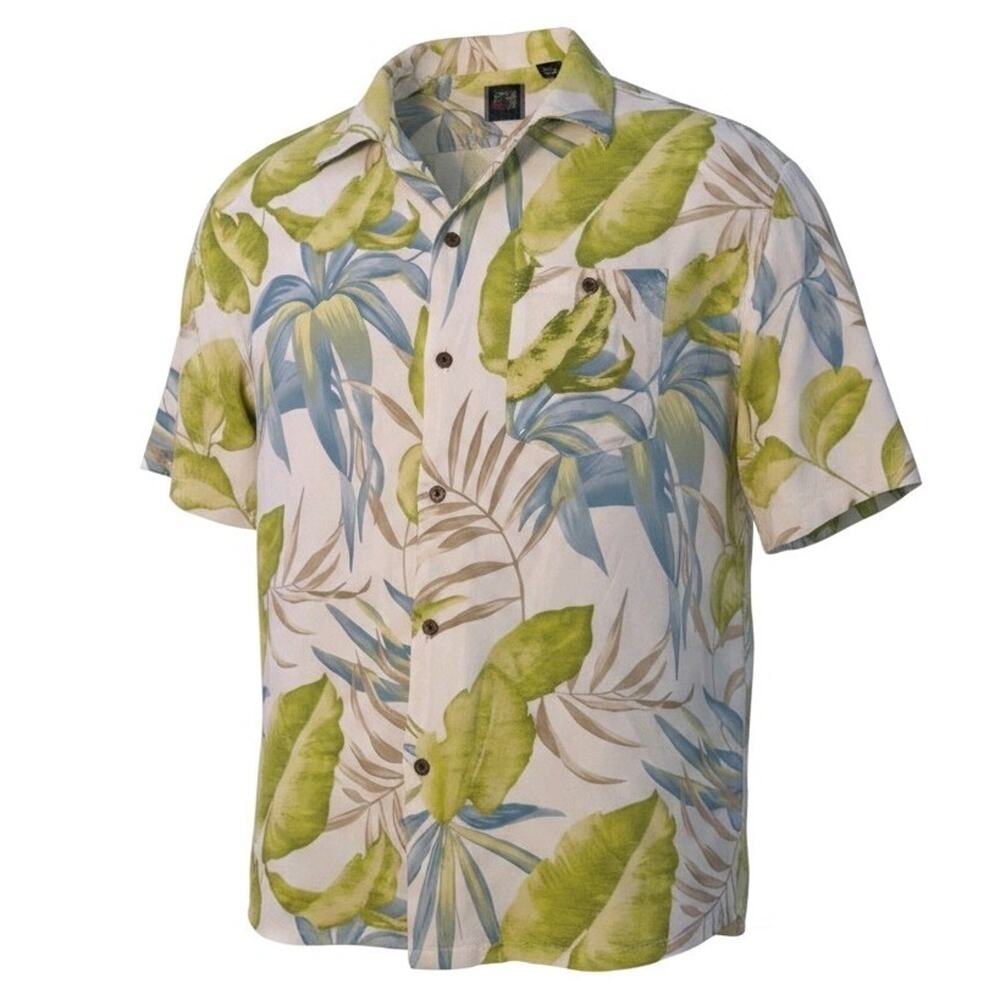 VTG MONTAGE TROPICS Men’s XL Rayon Hawaiian Shirt Tropical Floral Aloha Vibes